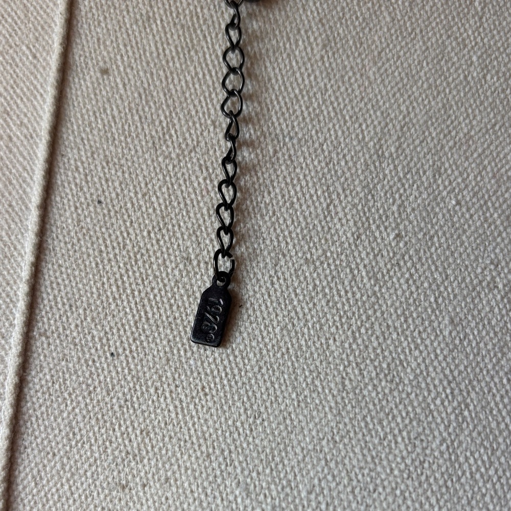 1928 Black and Gold Necklace with flower inside - Picture 2 of 4